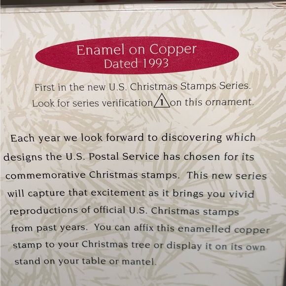 Vintage 1993 Hallmark Keepsake US Christmas Stamps Ornament 1st In Series New. - Picture 5 of 12